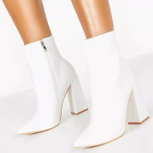 Boohoo white booties